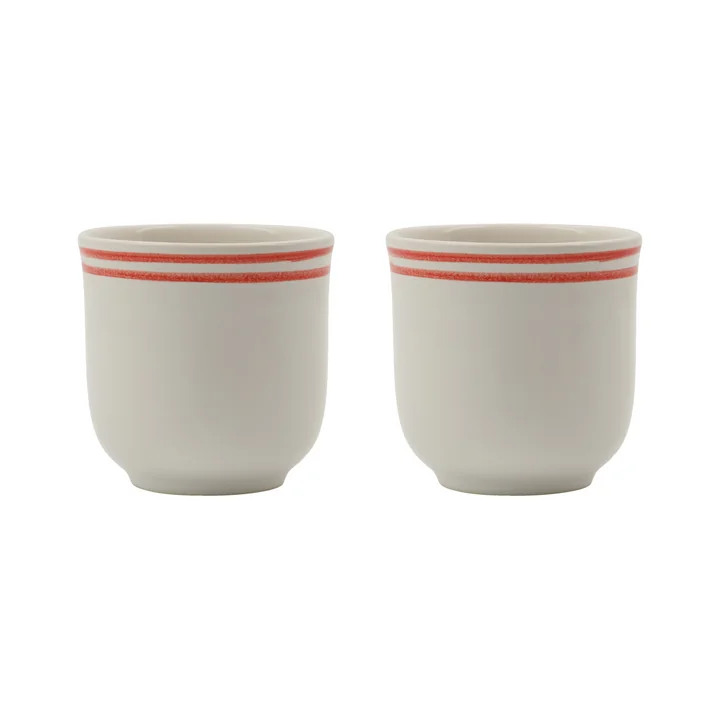 Nicolas Vahé - Bistro Mok, Ø8,5 x H8,5 cm, rood/wit (set van 2)