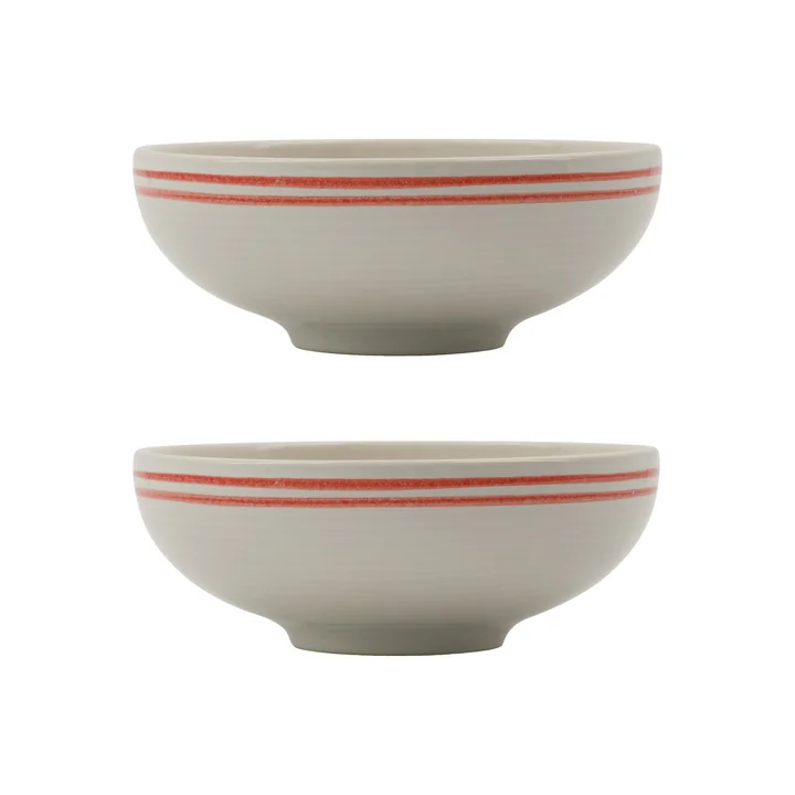 Nicolas Vahé - Bistroschaal Ø15,5 cm, rood / wit (set van 2)