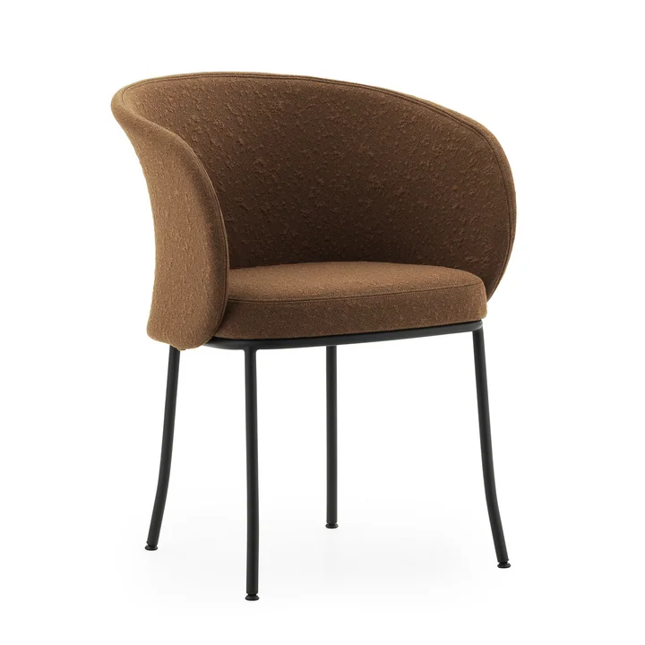 Normann Copenhagen - Knit Fauteuil, zwart / cognac
