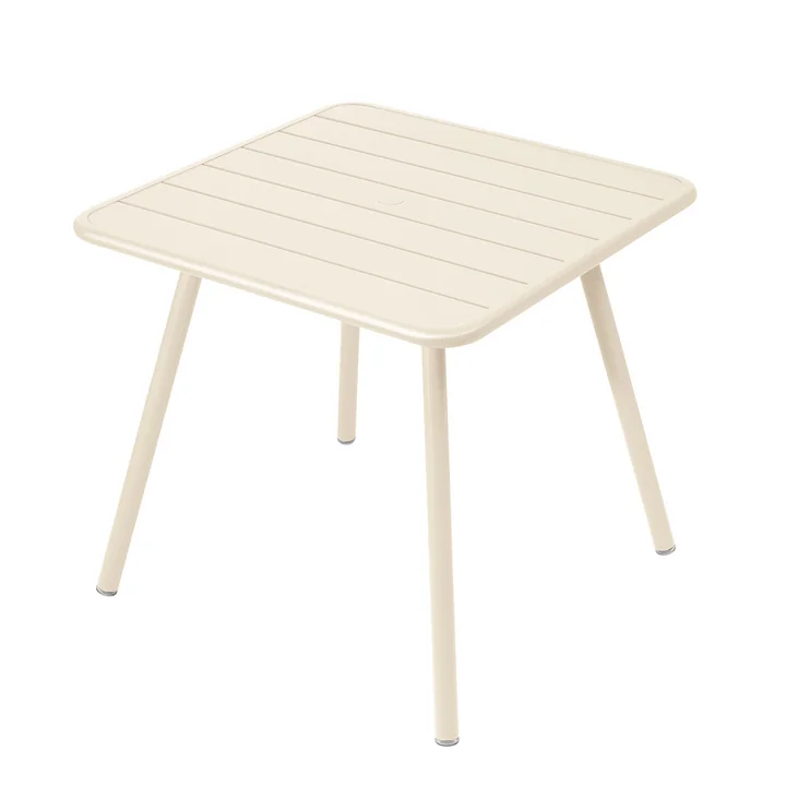 Fermob - Luxembourg tafel, vierkant (4 poten), 80 x 80 cm, latte beige