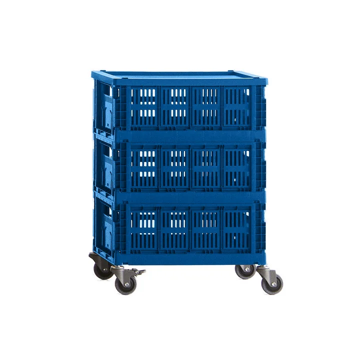 HAY - Bijzettafel op wielen, medium, electric blue, recycled