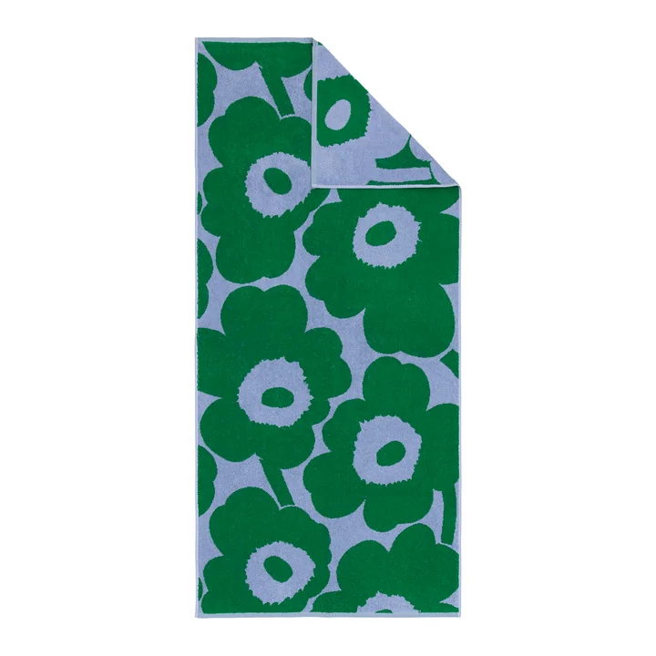 Marimekko - Unikko badlaken 70 x 150 cm, lichtblauw/groen