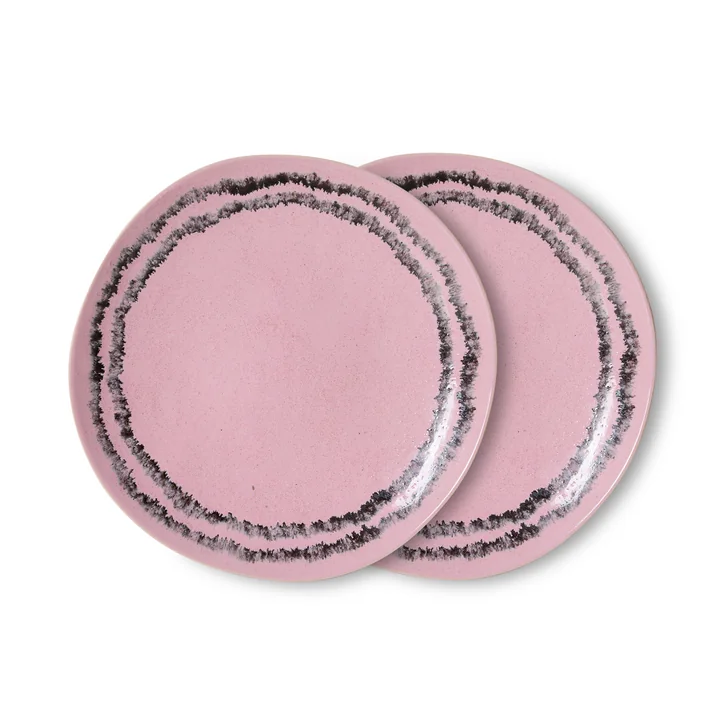 HKLiving - 70's zijplaat, Ø 22 cm, bubble (set van 2)