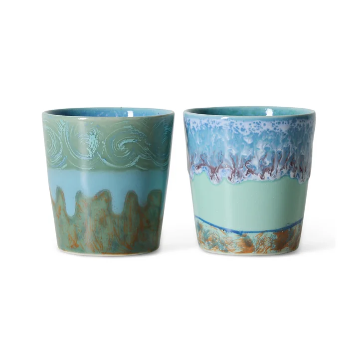 HKliving - 70's Van Gogh koffiemok, 230 ml, zelfportret (set van 2)