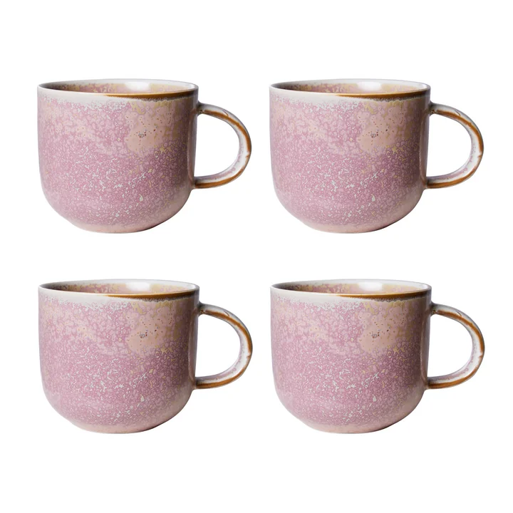 HKliving - Chef Ceramics mok, 320 ml, rustiek roze (set van 4)