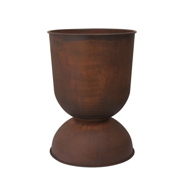 Ferm Living - Zandloper bloempot groot, Ø 50 x H 73 cm, roest