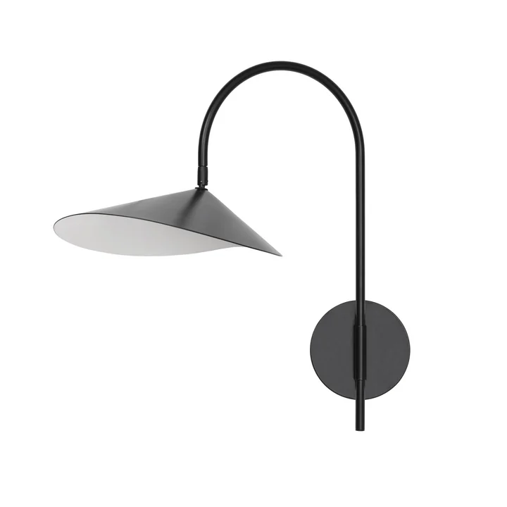 Ferm Living - Arum Zwenkbare wandlamp, bekabeld, zwart