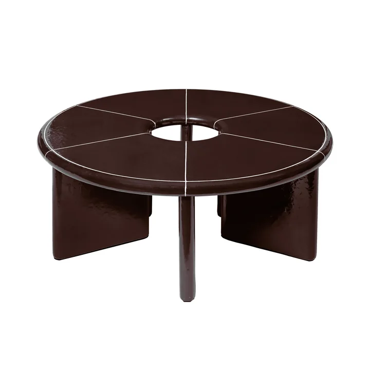 Ferm Living - Deya Outdoor salontafel, Ø 80 x H 32 cm, kastanjebruin