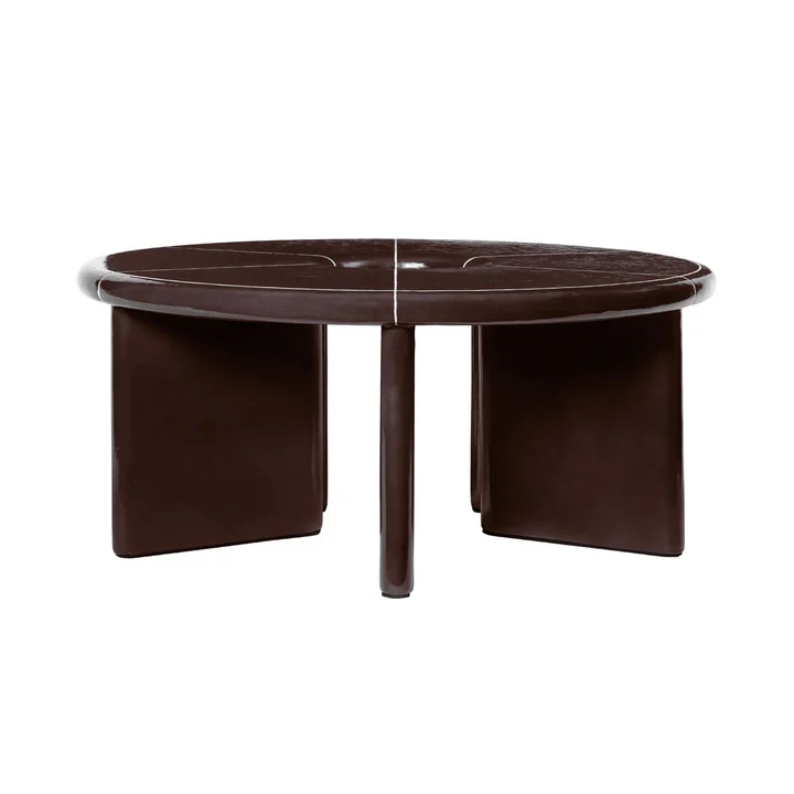 Ferm Living - Deya Outdoor salontafel, Ø 80 x H 32 cm, kastanjebruin
