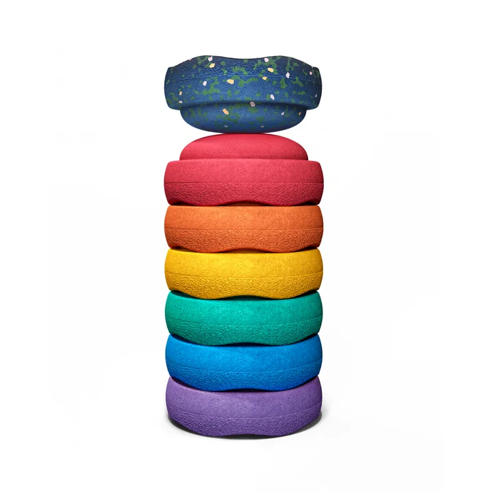 Stapelstein® - Original Mini, Lente Special regenboog klassieker (set van 7)