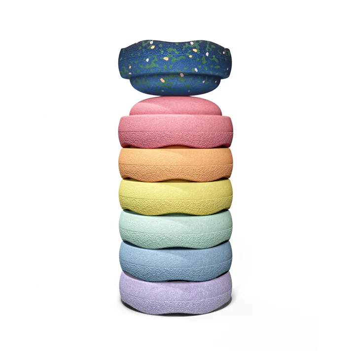 Stapelstein® - Original Mini, Lente Special regenboog pastel (set van 7)