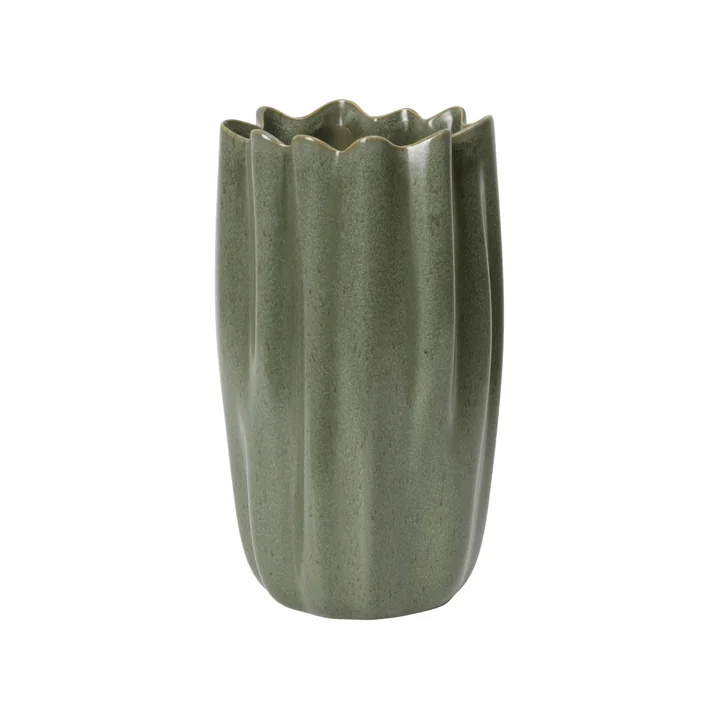 Ferm Living - Nium Vaas, H23 cm, donker salie