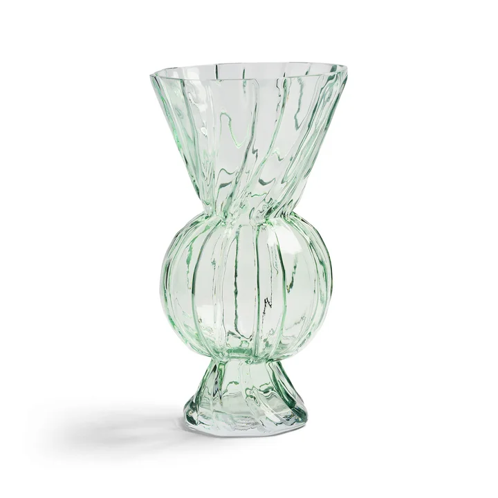 & klevering - Ruitvormige glazen vaas, groen