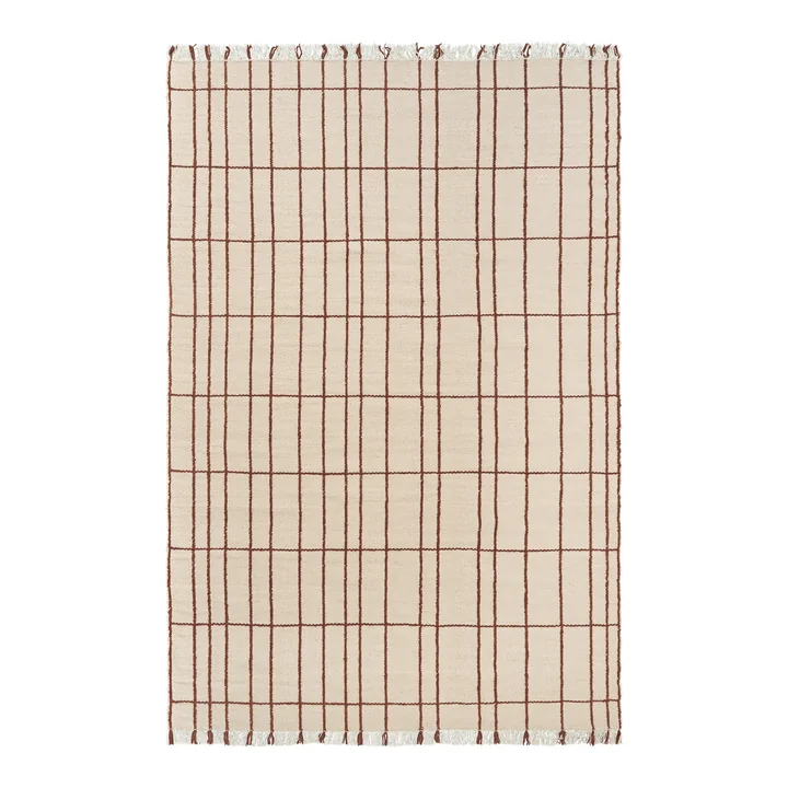 Ferm Living - Sen Vloerkleed, 200 x 300 cm, perkament / kastanje