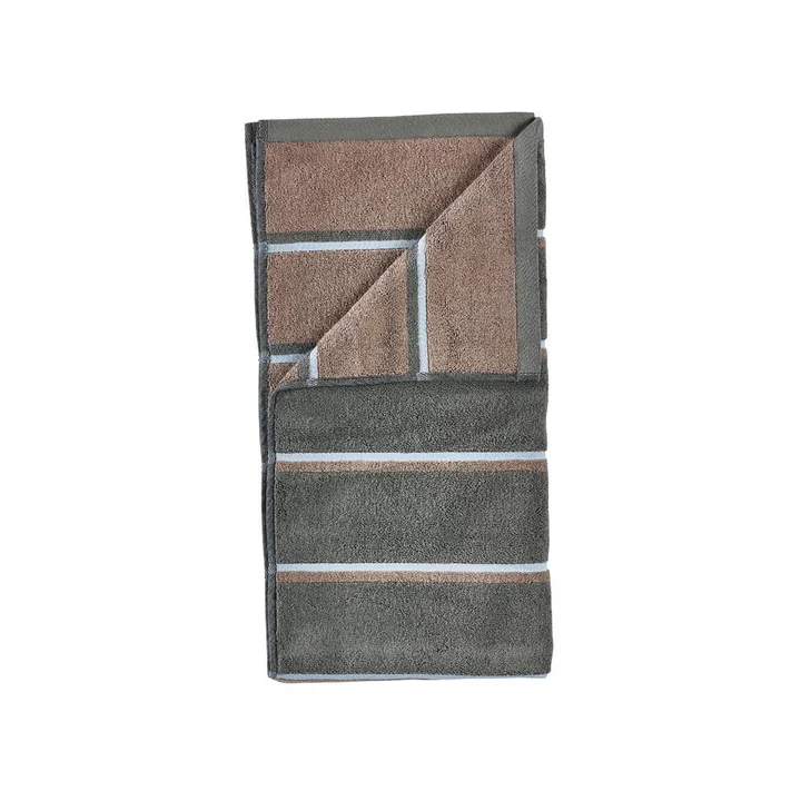 Zone Denmark - Saunahanddoek, 50x100, Olijfgroen/Taupe/Blauwe mist