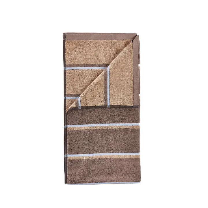 Zone Denmark - Sauna badlaken, 70x140, Taupe/Camel/Sky Blue