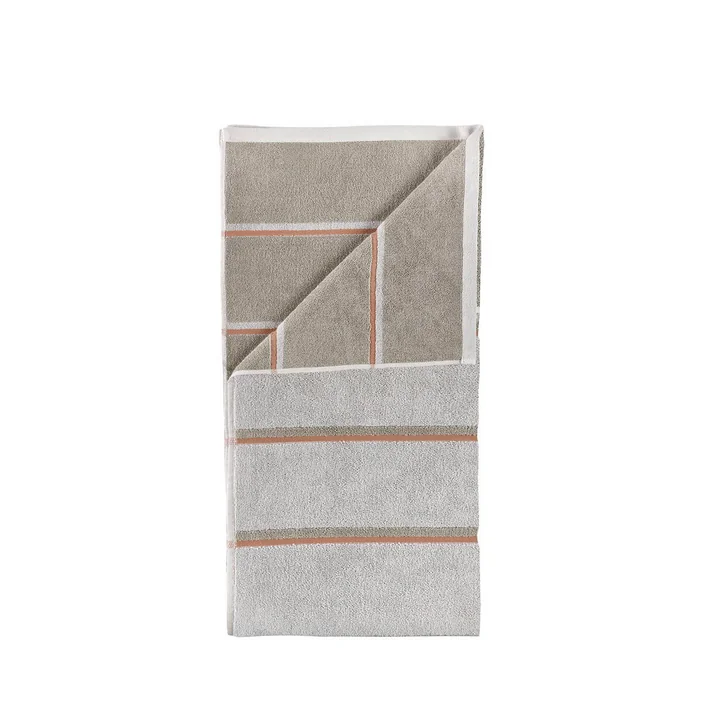 Zone Denmark - Sauna badlaken, 70x140, zacht grijs/eucalyptus/terracotta