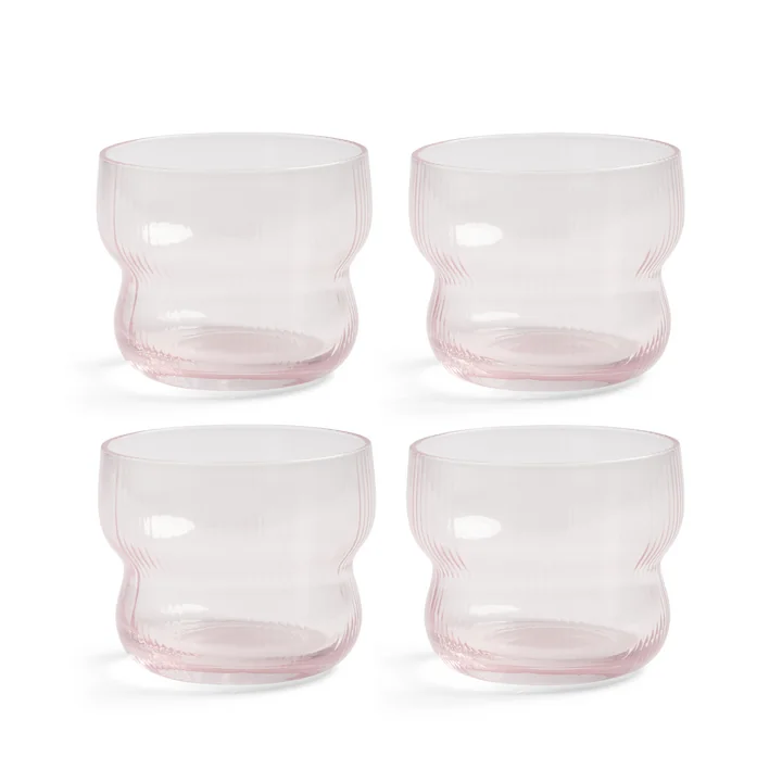 & klevering - Circus drinkglas 150 ml, roze (set van 4)