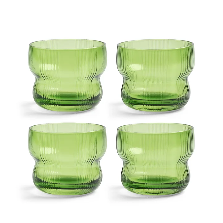 & klevering - Circus drinkglas 150 ml, groen (set van 4)