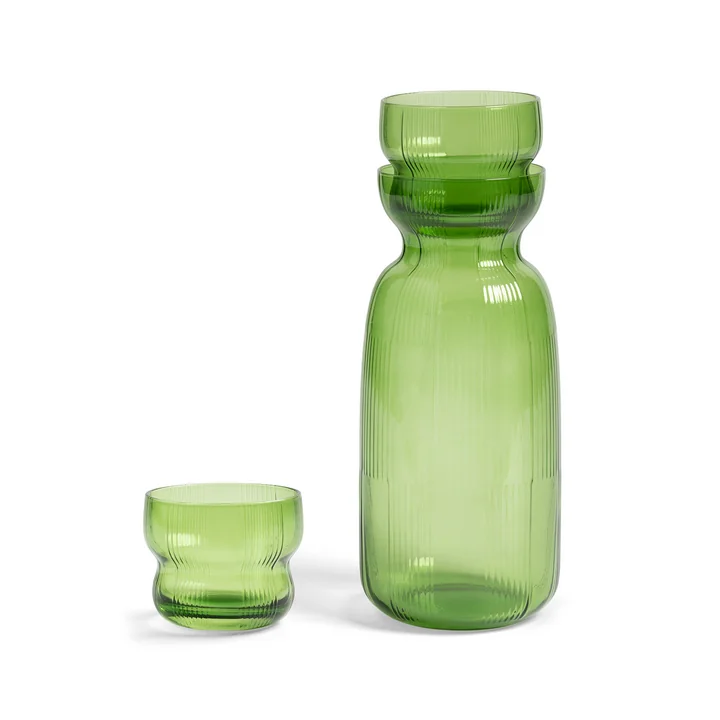 & klevering - Circus Karaf 1,3 L met drinkglas, groen