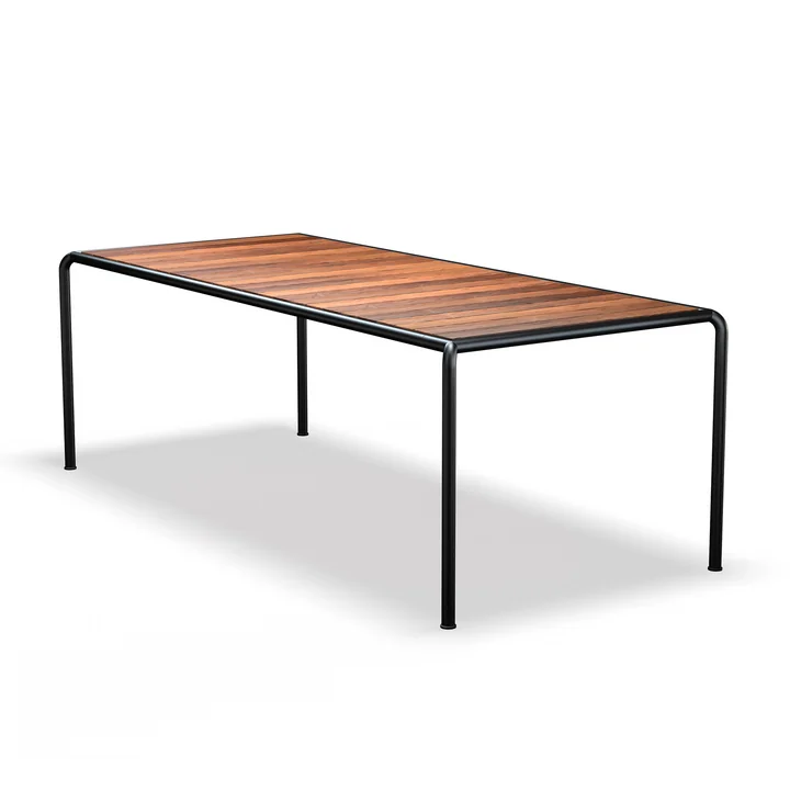 HOUE - AVANTI eettafel voor buiten, 222 x 98 cm, thermo essen / zwart
