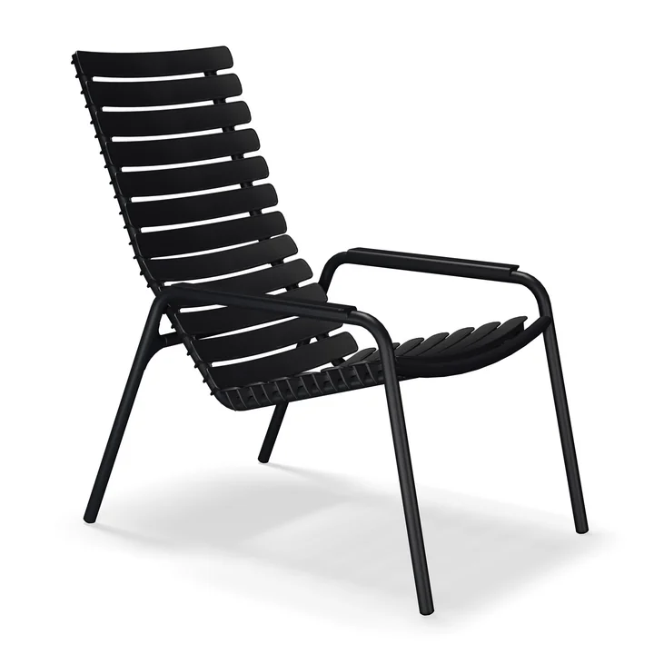 HOUE - ReCLIPS Loungestoel voor buiten, zwart