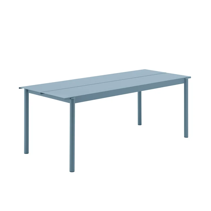 Linear Stalen buitentuintafel, 200 x 75 cm, lichtblauw van Muuto