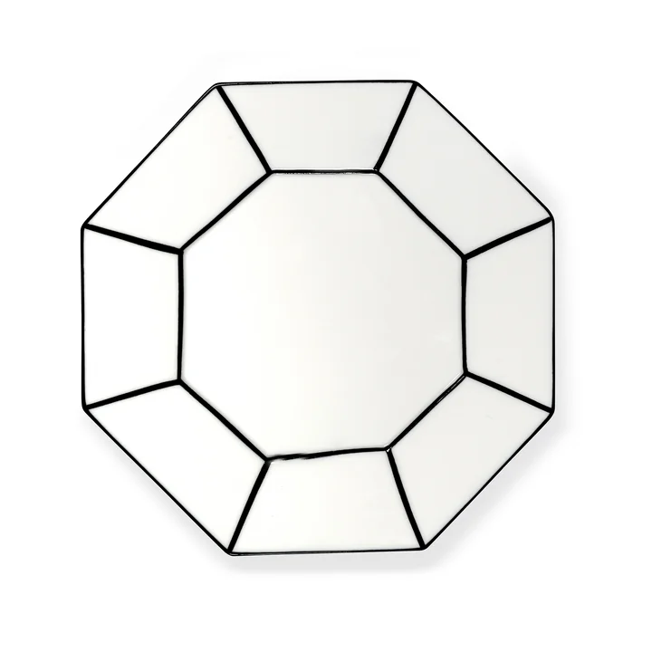 Serax - Carte Blanche Ontbijtbord, wit / zwart