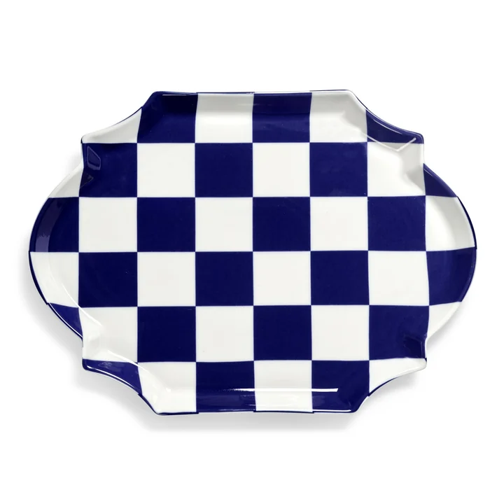 Serax - Fête des Bêtes Dienblad, blauw / wit