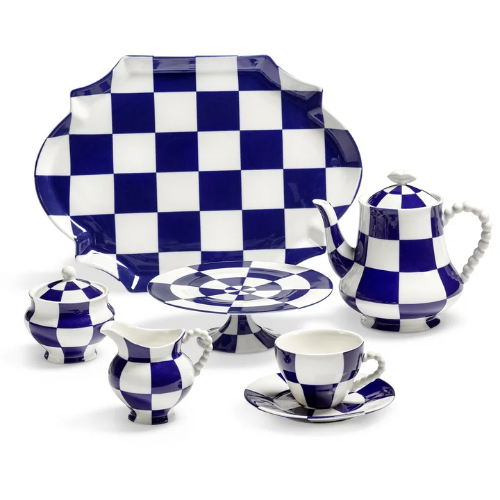 Serax - Fête des Bêtes Collectie, blauw / wit