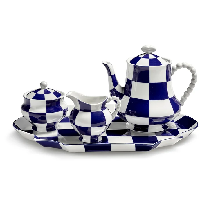 Serax - Fête des Bêtes Collectie, blauw / wit