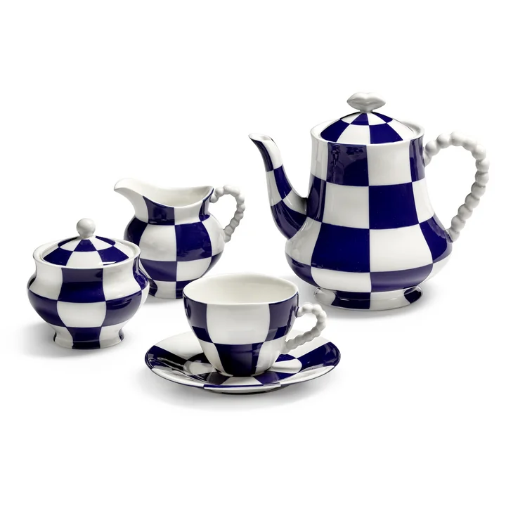 Serax - Fête des Bêtes Collectie, blauw / wit