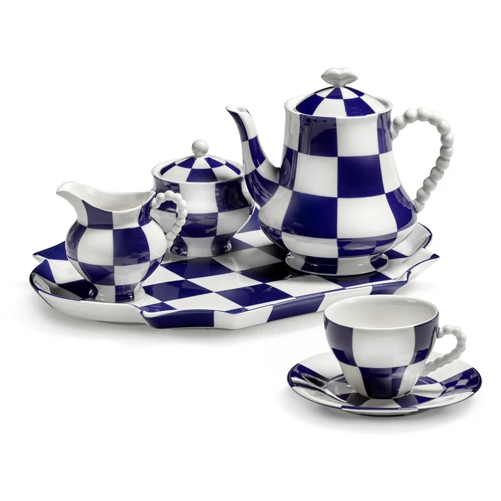 Serax - Fête des Bêtes Collectie, blauw / wit