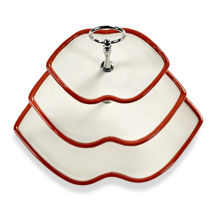 Serax - Kiss Taartstandaard, 3-vaks, rood