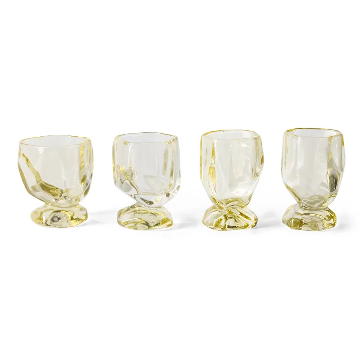 HKliving - Glazen, citrine (set van 4)