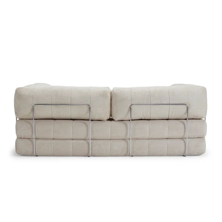 Innovation Living - Cozypad Slaapbank, 2 L-vormige rugkussens, ivoor (stof 594 Corduroy)