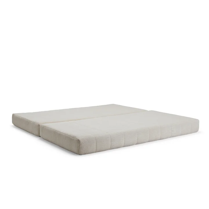 Innovation Living - Cozypad Slaapbank, 2 L-vormige rugkussens, ivoor (stof 594 Corduroy)