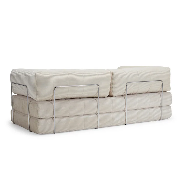 Innovation Living - Cozypad Slaapbank, 2 L-vormige rugkussens, ivoor (stof 594 Corduroy)