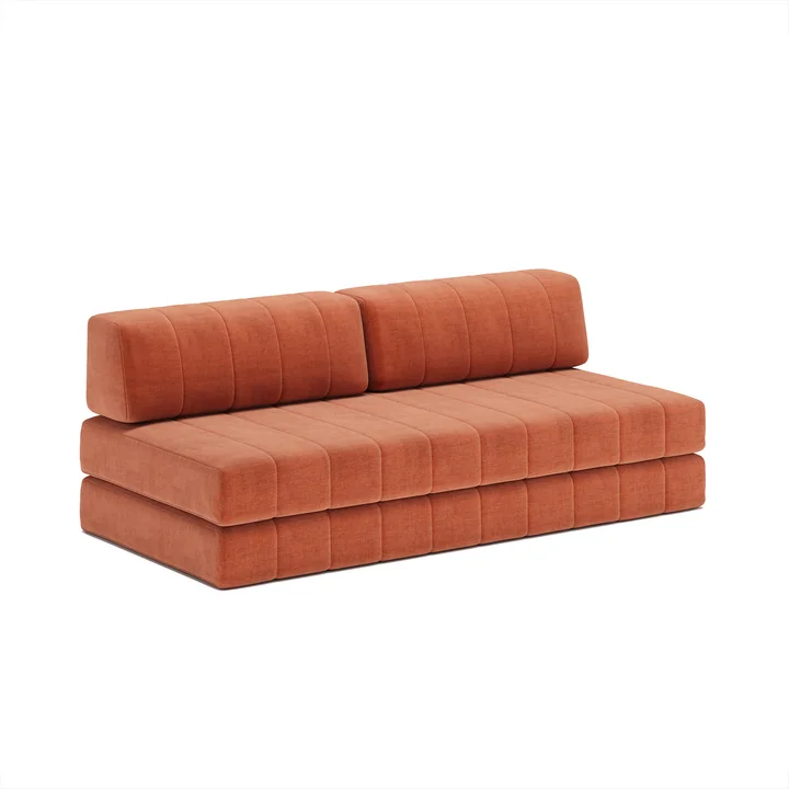 Innovation Living - Cozypad Slaapbank, 2 rechte rugkussens, rust orange (stof 412 Esina)