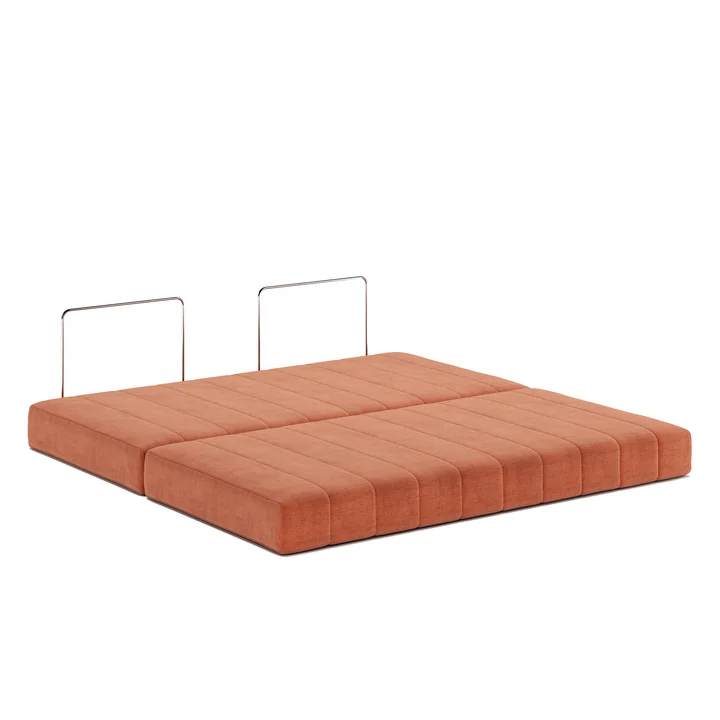 Innovation Living - Cozypad Slaapbank, 2 rechte rugkussens, rust orange (stof 412 Esina)
