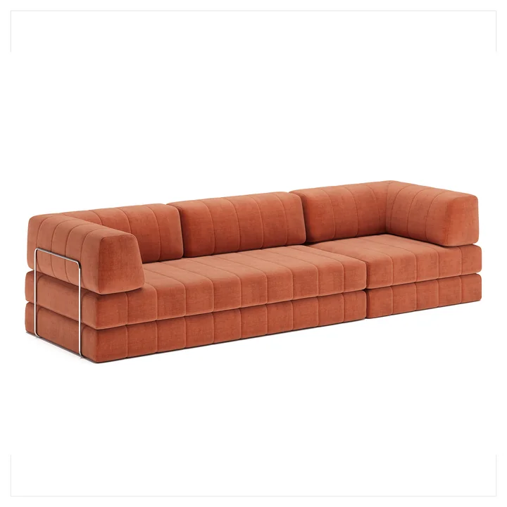 Innovation Living - Cozypad slaapbank, & Stoel met rugkussen/armleuning, roest oranje (stof 412 Esina)