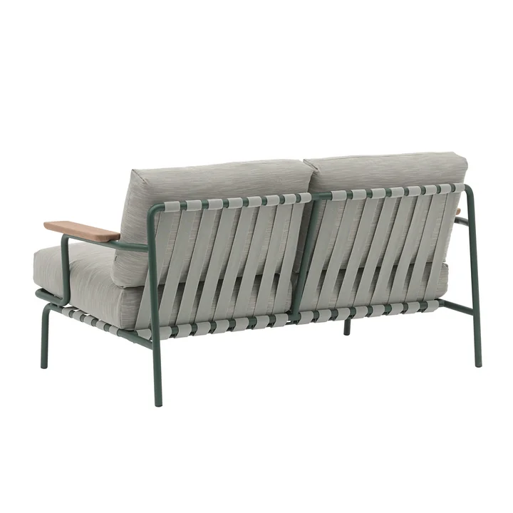 Muuto - Settle 2-zitsbank voor buiten, groen/donkergroen (stof Ribbed Weave 2)