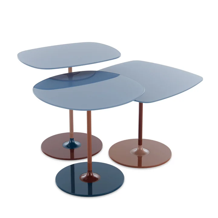 Kartell - Thierry Bijzettafel Trio, hemelsblauw (set van 3)