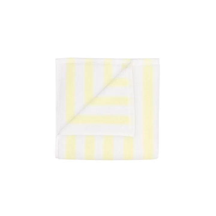 Blomus - Arto Handdoek 100 x 50 cm, brede strepen, wit / transparant geel
