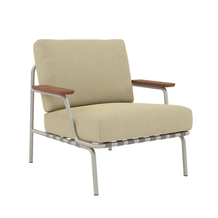 Muuto - Settle Outdoor Loungestoel, beige/grijs (stof Delta 25)