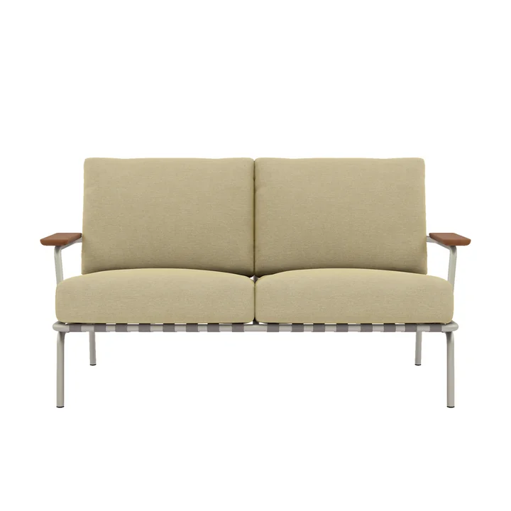 Muuto - Settle 2-zitsbank voor buiten, beige/grijs (stof Delta 25)