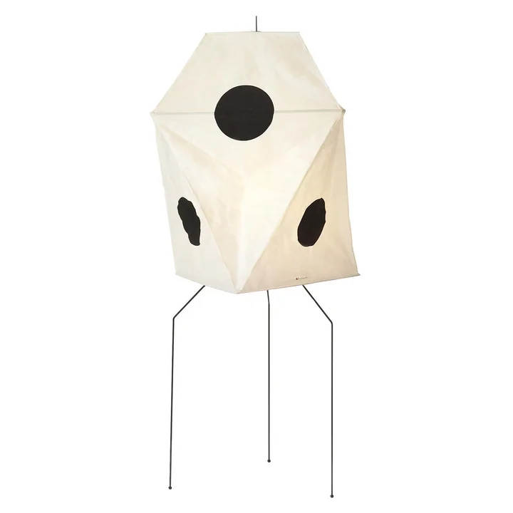 Vitra - Akari UF3-Q Vloerlamp, Ø 56 cm H 145 cm, naturel / zwart