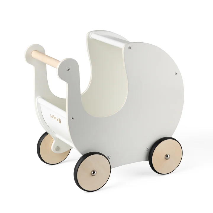 Sebra - houten poppenkinderwagen, classic white