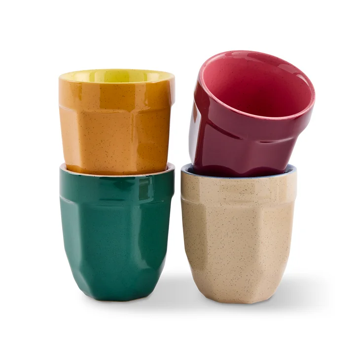 POLSPOTTEN - Latte kopjes set van 4, veelkleurig