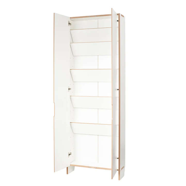 Tojo - platte man schoenenkast staand, wit